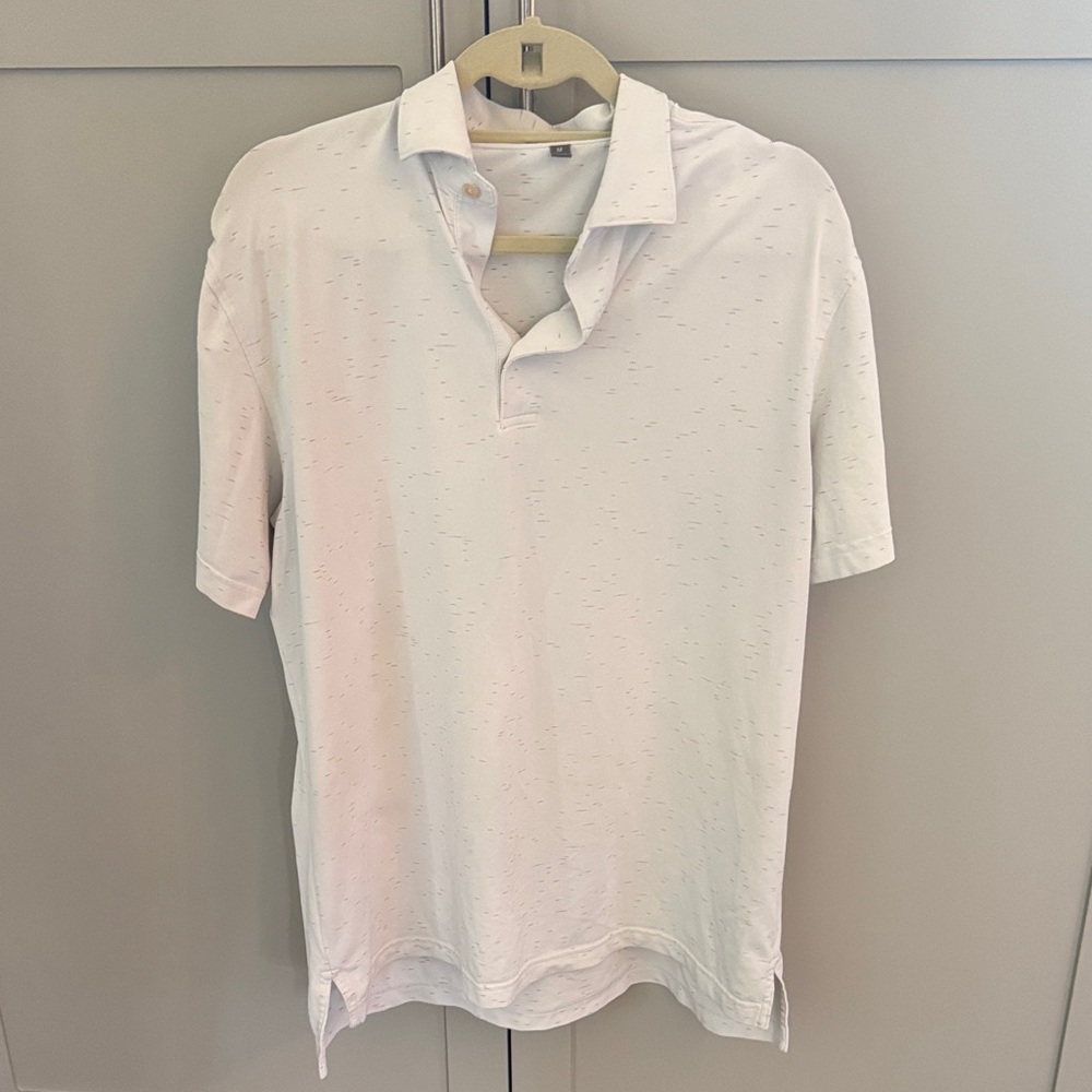 Peter Millar Subtle Pattern White Polo Shirt